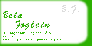 bela foglein business card