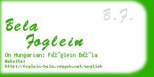 bela foglein business card